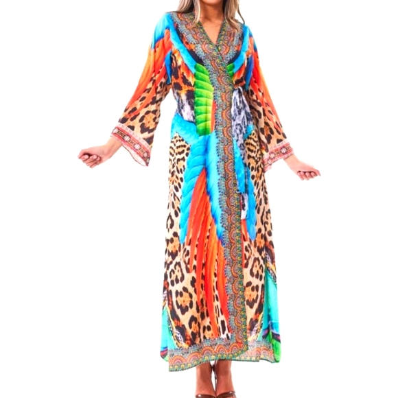 Ranee's long Sleeve Print Robe Size OS in Excellent Condition - Picture 2 of 13